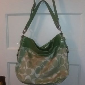 Signature Coach "Zoe" Shoulder Bag- Green